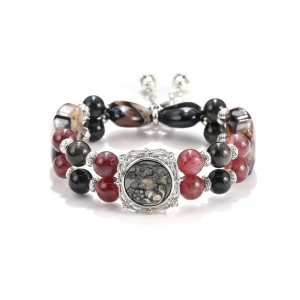 Black and Red with Metal Bracelet
