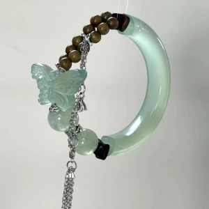 Light Green and Wood Bracelet